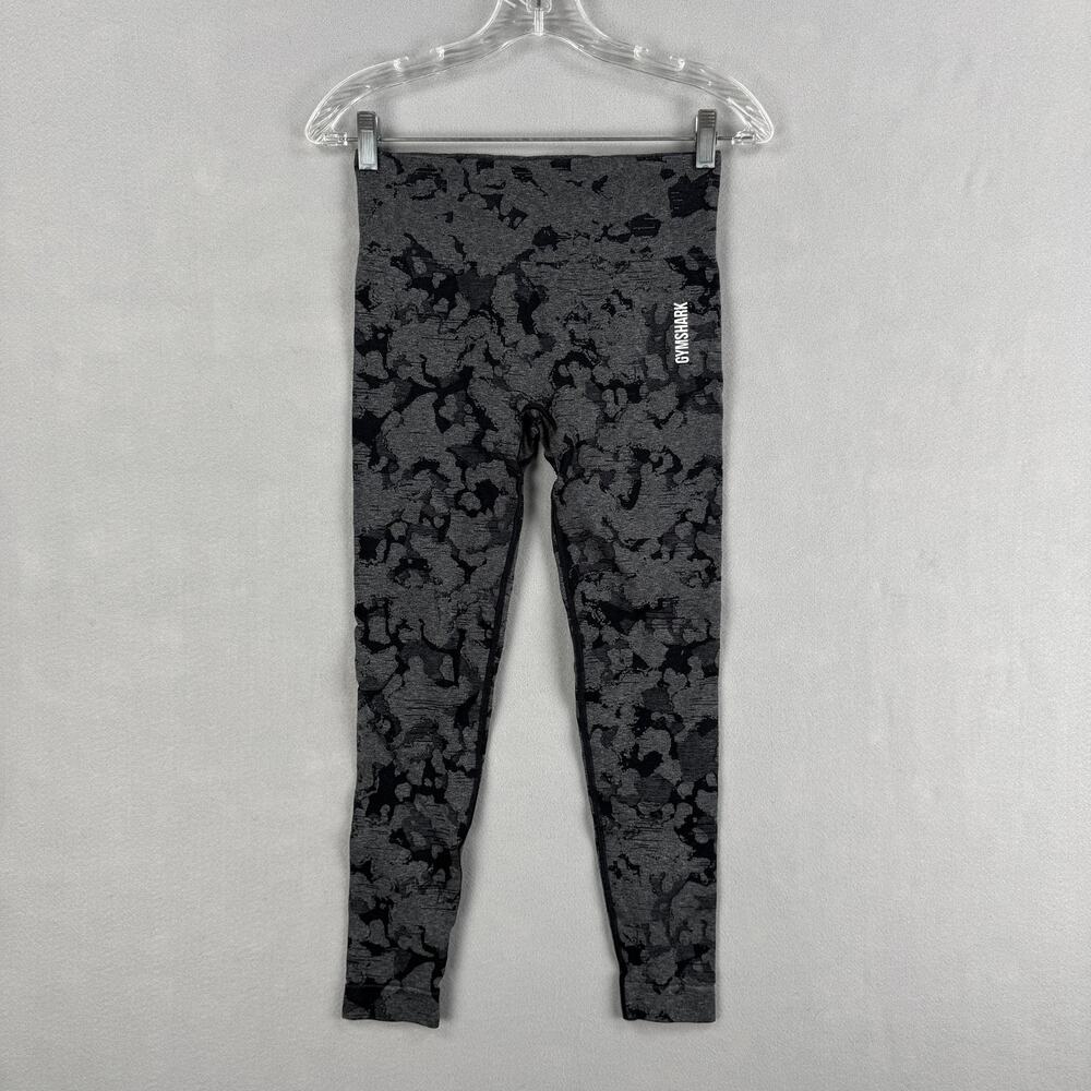Gymshark Leggings Womens Large Gray Camo Mid Rise Ankle Yoga Gym Training